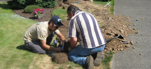 Centreville Sprinkler Repair techs install a new sprinkler line